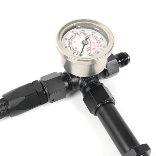 BARTOO 8AN Carburetor Dual Feed Fuel Line Pressure Gauge For Holley 4150 Carburetor, Black by BARTOO - Image 3