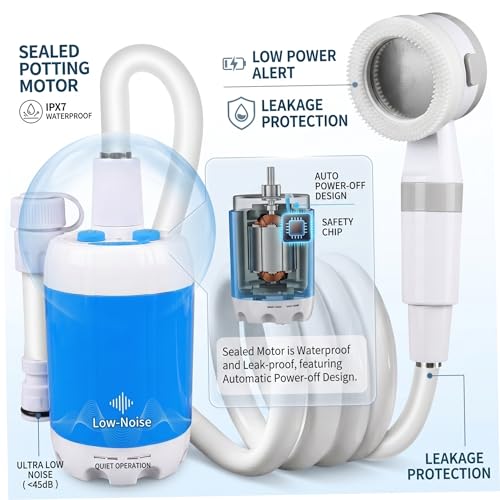 Douche de camping portable rechargeable pour éviter le sable et la boue - 3