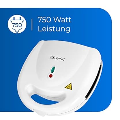 Exquisit Sandwichtoaster ST 3101 we | Dreieck-Sandwich | Antihaft | 750 W Leistung | Weiß | Überhitzungsschutz – Bild 6