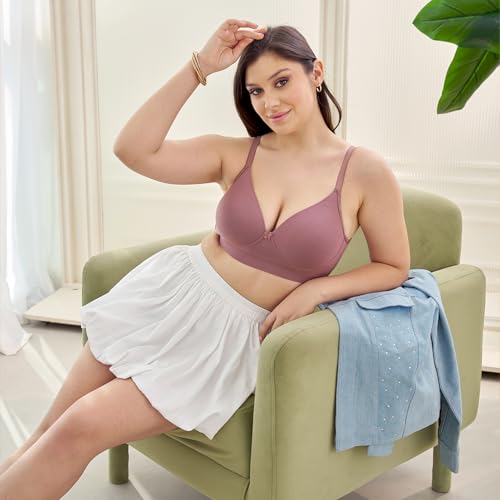 Image of MAASHIE M5505 Women's Padded Foam Cups Full Coverage Non Wired T-Shirt Bra