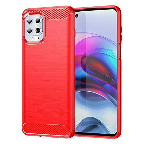Topme Funda de Silicona para Motorola Moto g100 (6.7' Inches), [ Carcasa Case de Teléfono con Estilo de Textura Cepillada] - Rojo