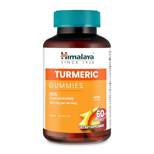 Himalaya Turmeric Gummies, Herbal Gummy Supplement for Joint Health, Mango Flavor, Vegan, Gluten Free, 285 mg, 60 Gummies