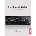 Lenovo 300 USB Keyboard, Wired, Adjustable Tilt, Ergonomic, Windows 7/8/10, GX30M39655, Black - Image 3