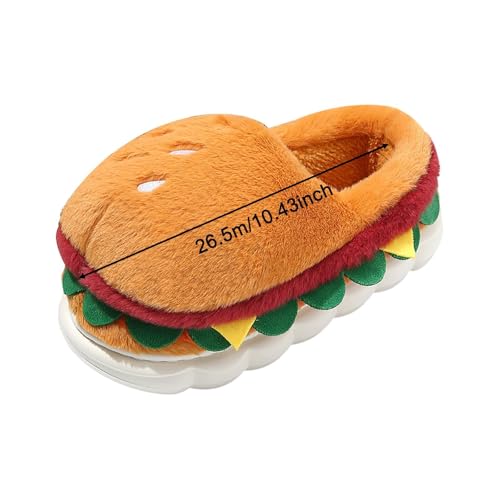 Hamburger Winter Warm Slippers Comfortable Winter Footwear for Bedroom Travel, EU Size 42 to 434