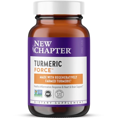 New Chapter Turmeric Supplement, One Daily, Heart, Brain & Healthy Inflammation Support, Supercritical Turmeric Curcumin Means No Black Pepper Needed, Non-GMO, Gluten Free – 120 Count (4 Month Supply)
