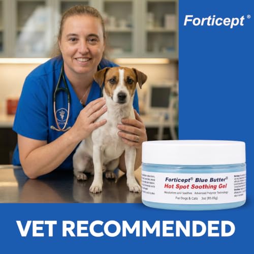 Image of Forticept Dog Wound Care Blue Butter Gel, Hot Spot Treatment for Dogs, Itch Relief, Moisturizing, Prevents Infection, Scratches & Skin Ulcers, Cracked Paw Pads Gel, 3 Ounces (3 OZ)