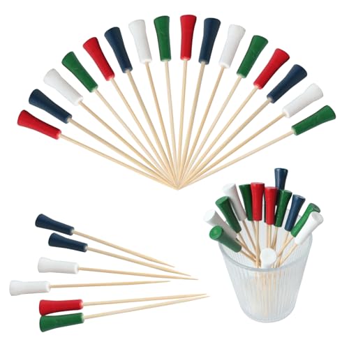 100pcs 4.6inch Multicolor Golf Tee Picks, Golf Themed Tee Fruit