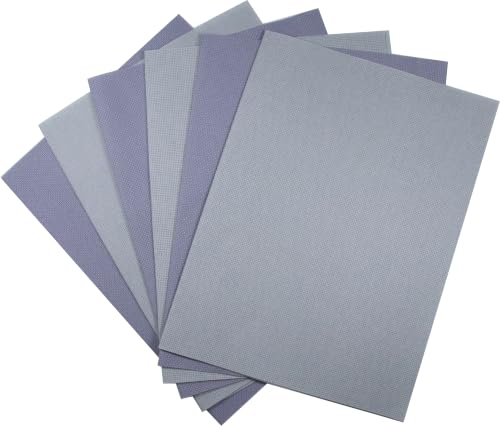 Image of KCS 4 /6 pc of 12 inch x 18 inch(30cmx45cm) 16 Count Cotton Aida Cloth Cross Stitch Fabric (6 pc,Light Grey+Light Steel Grey)