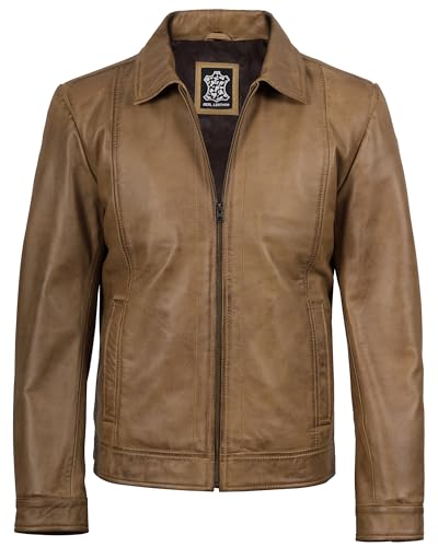 Image of Decrum Men Leather Jacket - Casual Stylish Real Lambskin Leather Jackets for Mens