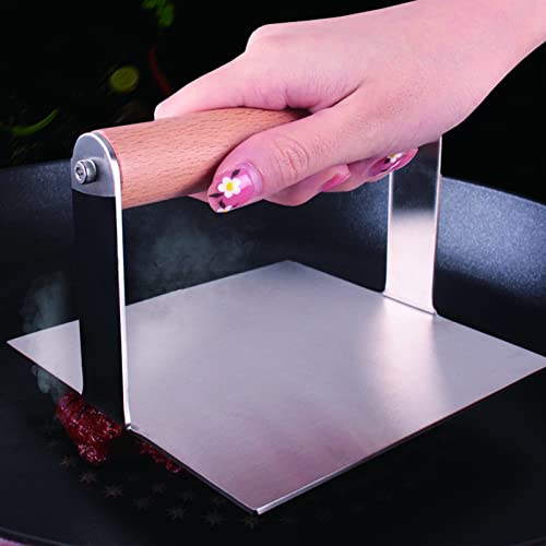Presse à hamburger carrée anti-adhésive pour cuisson parfaite