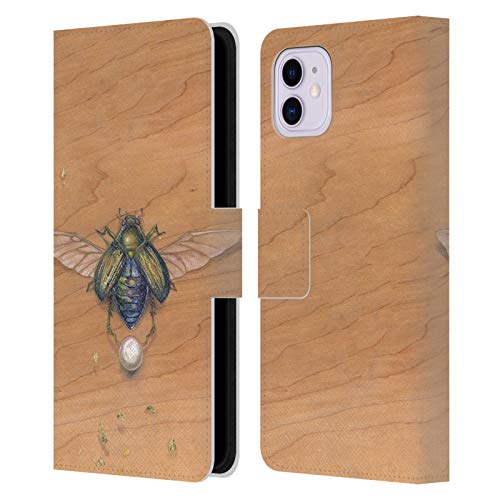 Étui portefeuille cuir iPhone 11 Stephanie Law Scarabée coque housse de protection