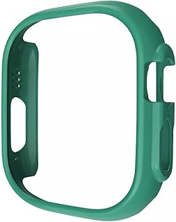 جراب متوافق مع ساعة ابل الترا 49 ملم غطاء حماية من البولي كربونات الصلب جميع الجوانب لساعة الذكية اخضر .