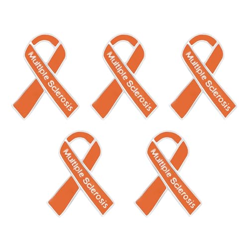 Image of 1 /2 /5 /10 /25 /50pcs Orange Ribbon Awareness Pins for Kidney Cancer, Leukemia, Multiple Sclerosis, Hunger, Gun Violence /Mass Shooting Awareness - Perfect for Support Groups, Gift-Giving, and Fundraisers