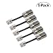 SIX VANKA 360° Telephone Cord Detangler - Extended Rotating - The Phone Cord Auxiliary line (Pack of 5 Black)
