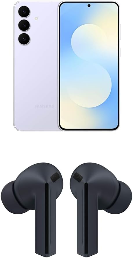 Samsung Galaxy S25 FE 128GB Unlocked AI Smartphone, Icyblue w/ Galaxy Buds 3 FE True Wireless Bluetooth Earbuds, Black
