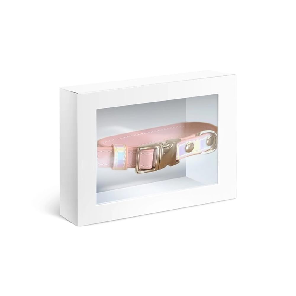 Record Paris Halsband Für Hunde & Katzen – Rosa Kunstleder Mit Strass, Größe S (35–48 Cm), 1,5 Cm Breit