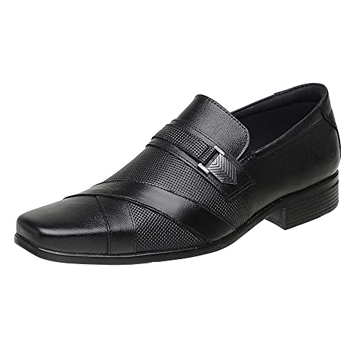Sapato Social Masculino Em Couro Legítimo 3071 (43, Preto)