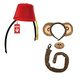 Nicky Bigs Novelties Morph Unisex Adult Monkey in Fez Hat Kit Mini Headband Nose Tail Movie Costume Set
