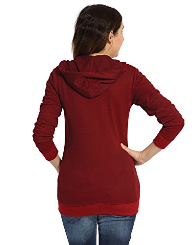 Image of Campus Sutra Women cotton Premium Zipper Hoodie-Grey