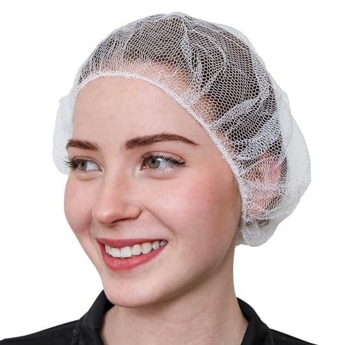 SAFEKO Disposable Honeycomb Nylon Hair Nets | Breathable | 100 Count [WHITE | 21â€]