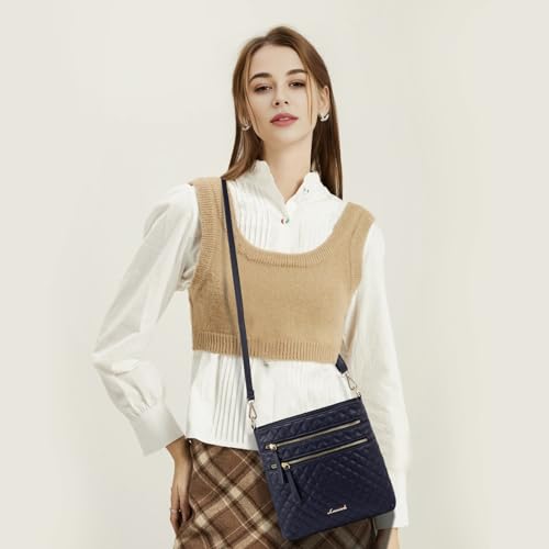 Image of LOVEVOOK Crossbody Purses for Women, Multi Pocket Casual Crossbody Bag, Medium Shoulder Bag Vegan Leather Handbags