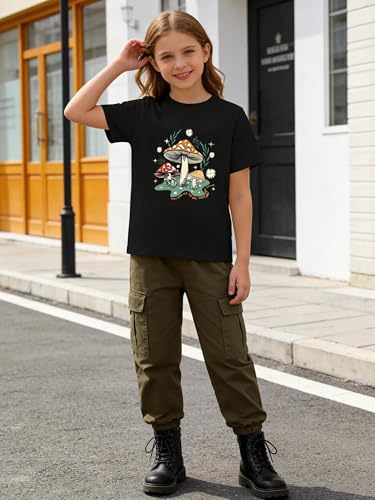 Image of Girls' Graphic Tees Summer Cute Tops Casual Short Sleeve Crew Neck T Shirts