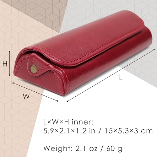 Image of Orsus Reading Glasses Hard Case, Premium PU Leather Horizontal Eyeglass Holder with Magnetic Closure for Women and Men