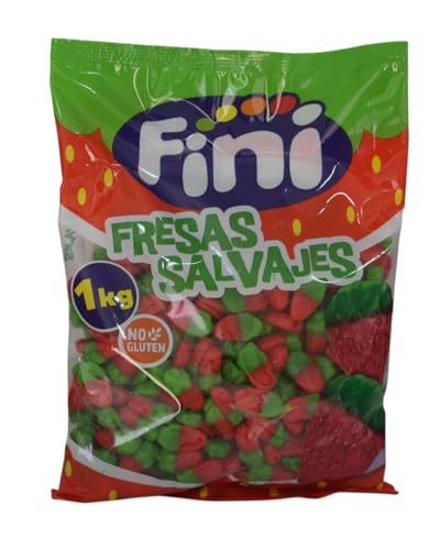Gominolas Fresas Salvajes 1kg | Golosinas Sin Gluten con Sabor Fresa | Gominolas Pequeñas para Fiestas, Eventos y Candy Bar | Formato Ahorro