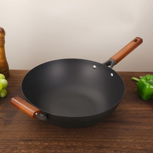 Wok de acero aleado con mango desmontable 34 cm miniatura 5