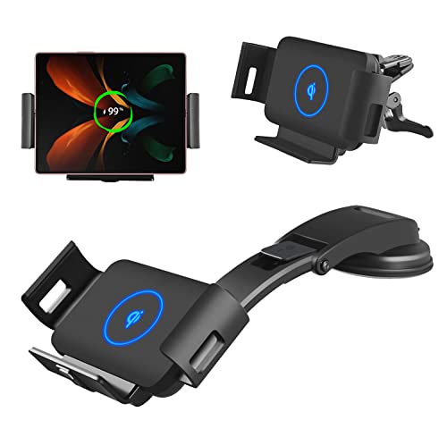 Black Friday Sale 2022 DOODBI Fast Wireless Car Charger, 15W Qi Car Mount Phone Holder for Air Vent&Dashboard, Compatible with Galaxy z Fold 3/2/13 pro max/iPhone 8/X/11/12 Series/xiao mi fold/Samsung S22 Ultra/S21
