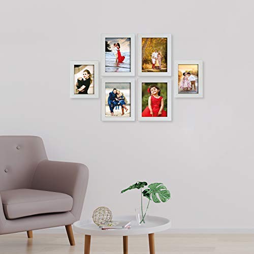 Image of Amazon Brand - Solimo Set of 6 Cream Photo Frames(5 inchX7 inch : 4pcs & 4 inchx6 inch : 2PCS)