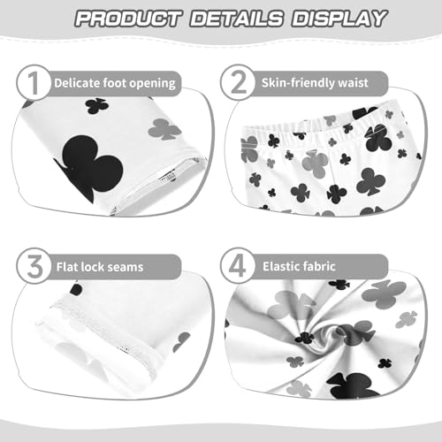 Dark Grey Spades Girls Leggings,Workout Leggings for Girls Toddler Athletic Leggings Size for 3-10T3