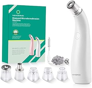 NEWDERMO 2-in-1 Microdermabrasion Machine Facial Diamond Pore Suction Machine Blackhead Remover Vacuum Salon-level Dermabrasion At Home Beauty Device USB Rechargeable with 5 Replaceable Heads