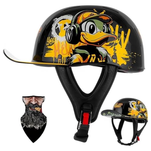 Casco jet moto homologado para scooter y trayectos urbanos estilo retro graffiti 2XL