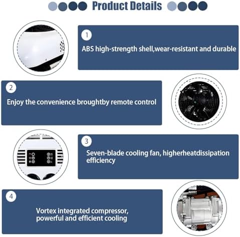 Universal 12V Electric Rooftop Air Conditioner for Trucks, RVs, Trailers, Boats & Motorhomes - Lightweight, Efficient Cooling Solution for Light Duty Vehicles