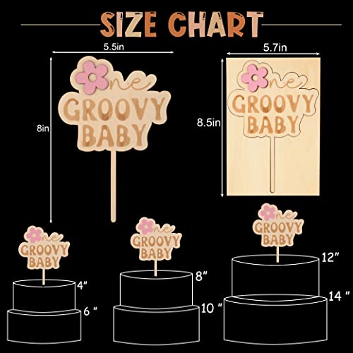 One Groovy Baby Boho Cake Topper - Retro Daisy First Birthday Cake Topper - Groovy 1St Birthday Decor Cake Smash (Groovy One Ct) #TOP1