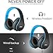 ZIHNIC Bluetooth Headphones Over-Ear, Foldable Wireless and Wired Stereo Headset Micro SD/TF, FM for Cell Phone,PC,Soft Earmuffs &Light Weight for Prolonged Wearing (Black/Blue)