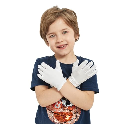 Adult White Gloves for Ceremony School Boys and Girls White Elastic Gloves for Dress Etiquette Gloves Stage Performances3