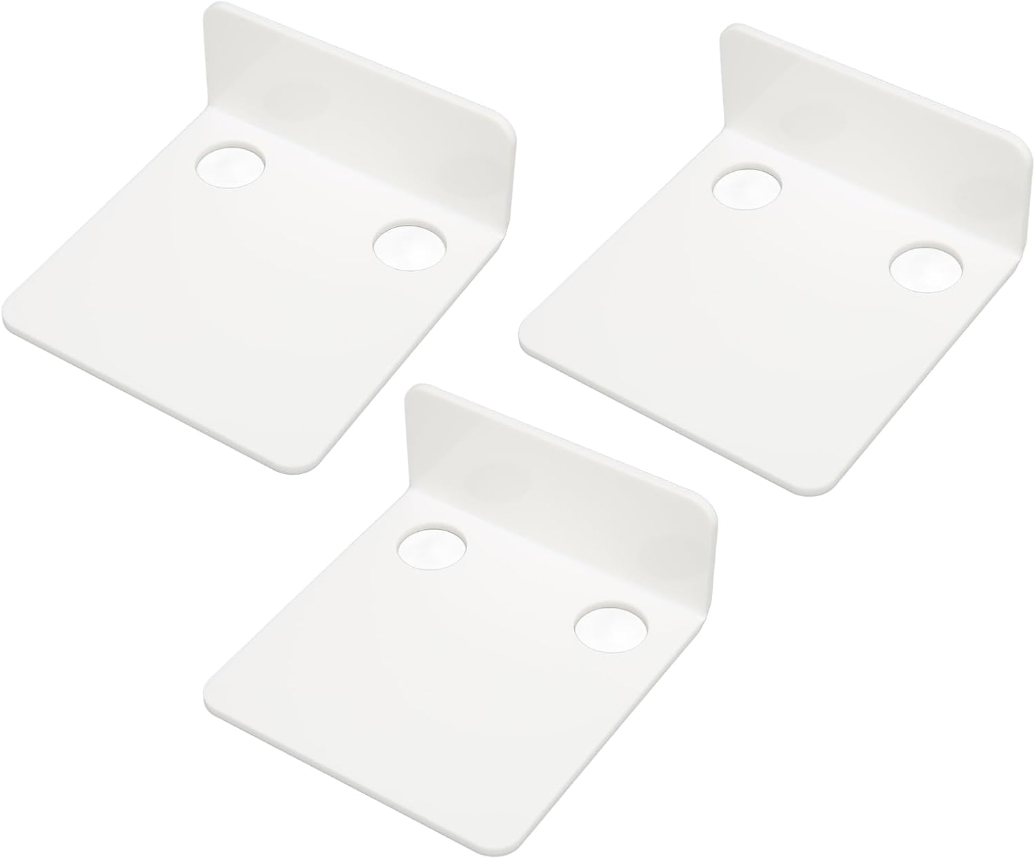 3 PCS Small Security Cameras Wall Shelf, Acrylic Floating Shelf for Baby Monitors IP Cameras Webcams, with 6 Cable Clips 10 Tapes, No Drill Adhesive for Living Room Bedroom (White)