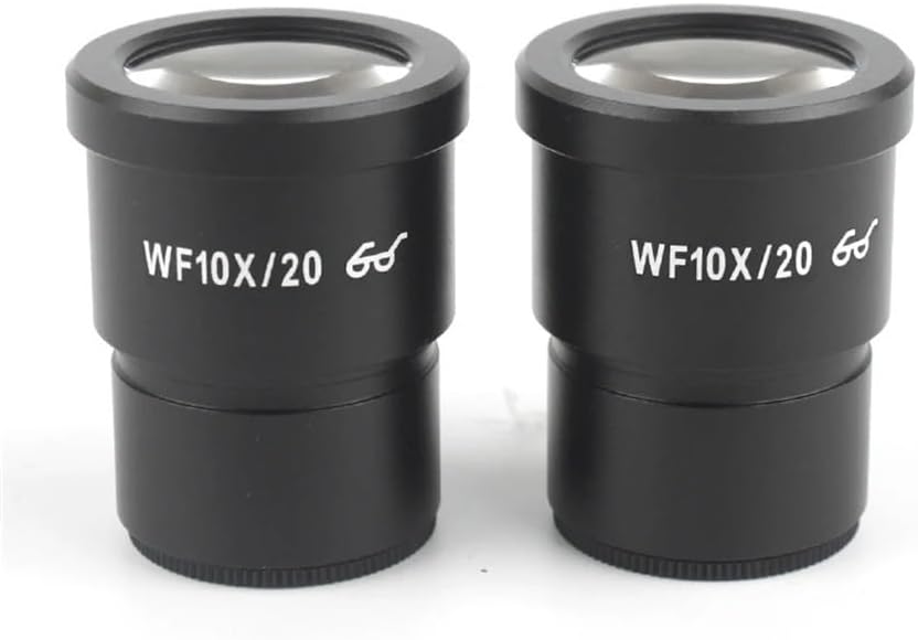 Microscopes Equipment 1 Pair WF10X WF20X Eyepiece for Stereo Microscope Wide Field WF10X/20 High Eye-Point(WF10X-20)