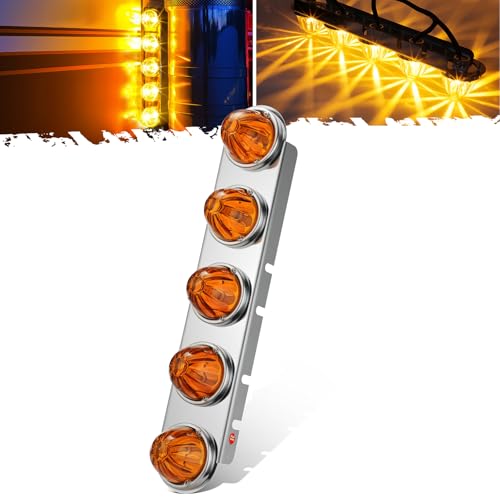 Soporte de acero inoxidable con barra de luz frontal ámbar de 21.5 pulgadas 2