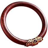 OSALADI Pulsera de Madera Natural de Ébano Vintage, Brazalete Redondo de 60 Mm, Pulsera Étnica para Mujer, Accesorio Artesanal de Madera Maciza Adecuado para Ocasiones Obsequios