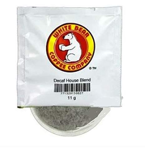 Decaf House Blend, White Bear 100% Biodegradable Coffee Pods, 150 / Case Individually Packaged