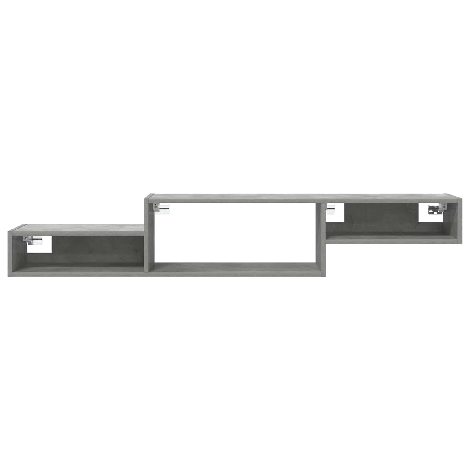 Wandmontierter TV-Schrank Betongrau aus Holzwerkstoff 150x28x26 cm mit Wandhalterung, schwebendes Regalsystem für Wohnzimmer, Schlafzimmer, platzsparende Aufbewahrung und Moderne Ordnung