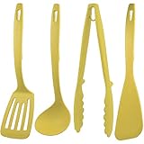 ナガオ 燕三条 キッチンツールセット 4本 フライ返し おたま トング ヘラ イエロー 日本製