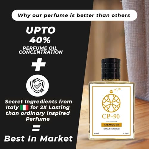 Image of Tobacco Vanilla Perfume for Men| Inspired from Tabacco VN |Tonka Bean, Vanilla, Cocoa & Woody Notes | 40% Oil Concentration | Long Lasting Upto 10-12 Hours | Extrait De Parfum 60 ml