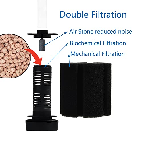 ALEGI Aquarium Bio Sponge Filter with Ceramic Media for Clear and Quiet Aquariums for Betta Fry Shrimp Tiny Fish Tank (40-75 Gallon 1 Pack)