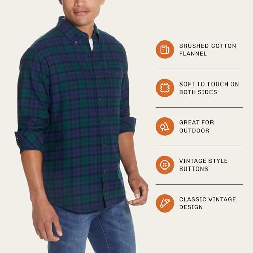 Weatherproof Vintage Mens Casual Soft Brushed Plaid Button-Down Flannel Shirt2