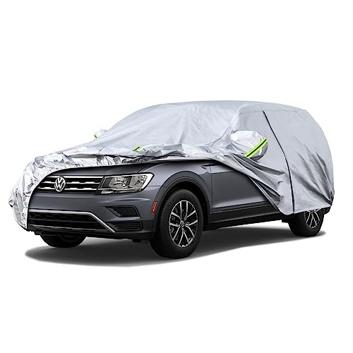Image of Koukou SUV Car Cover Custom Fit VW Tiguan (2020-2025), Waterproof Car Cover All Weather for Automobiles Outdoor Indoor with Zipper Door, Sun Rain Dust Snow Protection.