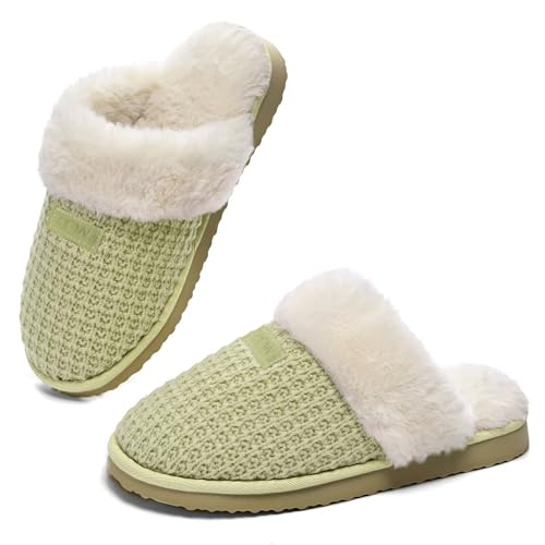 Image of OOW Cozy House Slippers for Women with Memory Foam Fuzzy Shoes for Indoor